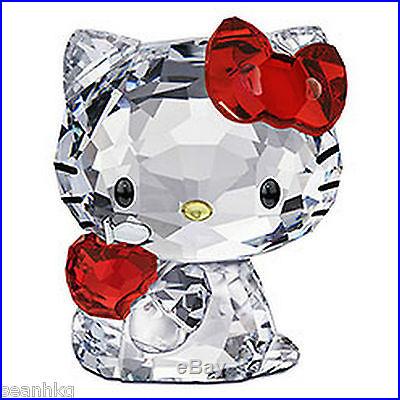 1096878 Hello Kitty Red Apple Fruit Crystal Figurine Swarovski Japanese Cats MIB