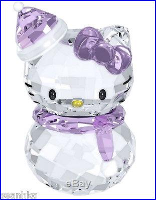 1142949 Hello Kitty Snow, Bow Scarf hat Japanese Cat Violet Crystal Swarovski
