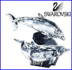 $1190 Swarovski Clear Crystal Figurine Soulmates DOLPHINS #5069654 New