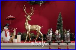 11 6.9 20.9 Inch House Studio Gold Reindeer Christmas Decoration