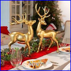 11 6.9 20.9 Inch House Studio Gold Reindeer Christmas Decoration