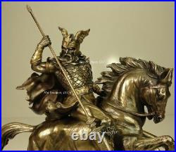 11 NORSE GOD ODIN RIDING SLEIPNIR 8 LEGGED HORSE MYTHOLOGY Statue Bronze Finish