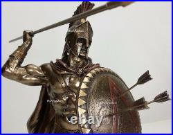 12.5 LEONIDAS Greek Warrior SPARTAN KING Statue Sculpture SPEAR Arrow In SHIELD