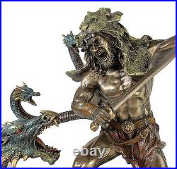 12 Hercules Battling Slaying Hydra Snake Greek Mythology Bronze Color Statue