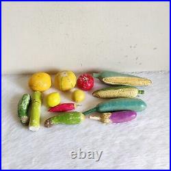 1930s Vintage Handmade Painted Terracotta Fruits Decorative Collectible TC237