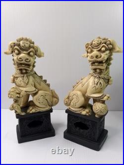 1960 WONY FOO DOGS Figurine Italy LOT Faux Jade Green & White