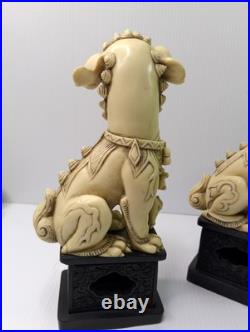 1960 WONY FOO DOGS Figurine Italy LOT Faux Jade Green & White