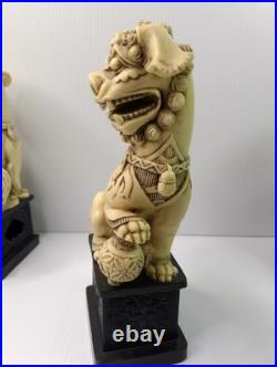 1960 WONY FOO DOGS Figurine Italy LOT Faux Jade Green & White