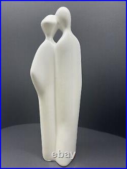 1960s Rosenthal Netter Modernist White Porcelain Sculpture Two Lovers