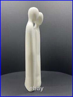 1960s Rosenthal Netter Modernist White Porcelain Sculpture Two Lovers