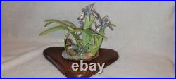 1972 Cybis Porcelain Sculpture American Crested Iris With Bobwhite Chick Read