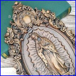 19.7Our Lady of Guadalupe Statue Wooden Figure Carving Handmade Home Decor Gift