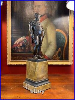 19th Century Louis Philippe Period Bronze Statue on the Siena Marble Pedestal