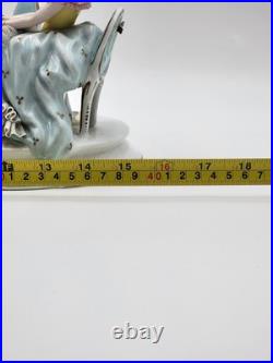 19th Century XL Sitcendorf German Hand Painted Porcelain & Lace Figural Grouping 19th Century XL Sitcendorf German Hand Painted Porcelain & Lace Figural Grouping
