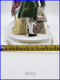 19th Century XL Sitcendorf German Hand Painted Porcelain & Lace Figural Grouping 19th Century XL Sitcendorf German Hand Painted Porcelain & Lace Figural Grouping