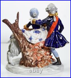 19th c UNTER WEISS BACH Germany Hand Painted Grouping with Goat Porcelain Figure