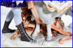 19th c UNTER WEISS BACH Germany Hand Painted Grouping with Goat Porcelain Figure