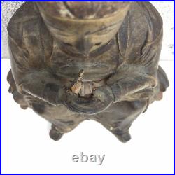 19thc. Carved Wood and Gilt/Painted seated Kitchen God Figure 19thc. Carved Wood and Gilt/Painted seated Kitchen God Figure