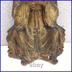 19thc. Carved Wood and Gilt/Painted seated Kitchen God Figure 19thc. Carved Wood and Gilt/Painted seated Kitchen God Figure
