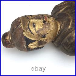 19thc. Carved Wood and Gilt/Painted seated Kitchen God Figure 19thc. Carved Wood and Gilt/Painted seated Kitchen God Figure