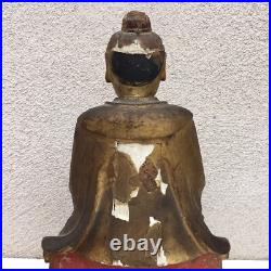 19thc. Carved Wood and Gilt/Painted seated Kitchen God Figure 19thc. Carved Wood and Gilt/Painted seated Kitchen God Figure