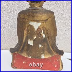 19thc. Carved Wood and Gilt/Painted seated Kitchen God Figure 19thc. Carved Wood and Gilt/Painted seated Kitchen God Figure