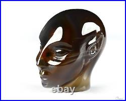 1.7 Agate CarvedCarved Fairy Elf Alien Crystal Skull Companion Sculpture