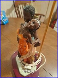 2000 Crosa Ruby's Collection African American Couple Statue Figurine Lamp 22 In