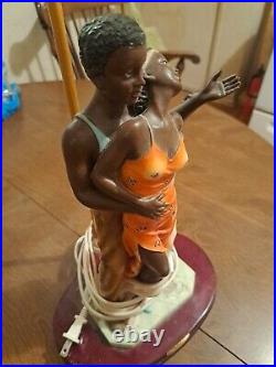 2000 Crosa Ruby's Collection African American Couple Statue Figurine Lamp 22 In