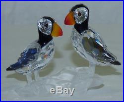 2001 Swarovski Crystal Puffin Birds A 7621 Figurine 261643 with Box & COA Austria