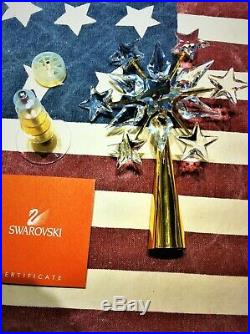 2002 Swarovski Crystal Gold Christmas Tree Topper 275014 free shipping