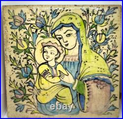 20th century armenian ceramic icon of the mother of god