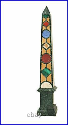 24 green Marble Obelisk Pietra Dura Mosaic Inlay antique home decor room