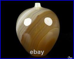 2.4 Premium Brazilian Agate Hand Carved Crystal Vase Sculpture, Crystal Healing