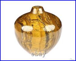 2.4 Tiger Iron Eye Hand Carved Crystal Vase Sculpture, Crystal Healing