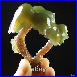 2.8 Indian Agate Hand Carved Crystal Plant Sculpture, Crystal Healing