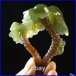 2.8 Indian Agate Hand Carved Crystal Plant Sculpture, Crystal Healing