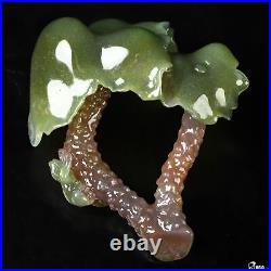 2.8 Indian Agate Hand Carved Crystal Plant Sculpture, Crystal Healing