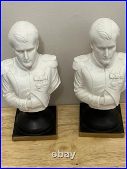 2-Beautiful Detailed Vintage Napoleon Bonaparte Bisque Porcelain Bust Figures 2-Beautiful Detailed Vintage Napoleon Bonaparte Bisque Porcelain Bust Figures