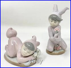 (2)'Easter' Lladros! 1505-Nature Boy & 1507-Boy and his Bunny Rare Set