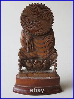 2 Old East Indian Wood Carvings - A Dancing Couple & A Seated Buddha, Mandala