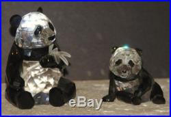 2-pc SWAROVSKI Crystal Endangered Wildlife Mother & Baby Panda Bears SCS 2008