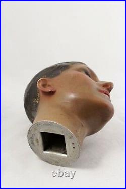 2x vintage 1930's Wax Head of male mannequin figure. Selling as a couple