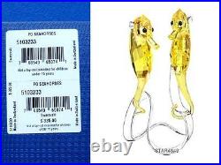 $325 Swarovski Crystal FO Seahorses 5103233 Light Topaz Figurine (No Sales Tax)