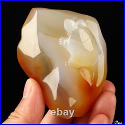 3.1 Carnelian Hand Carved Crystal Turtle Sculpture, Crystal Healing