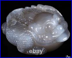 3.3 Agate Carved Crystal Toad, Realistic, Crystal Healing