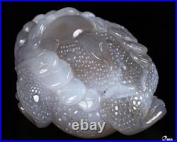 3.3 Agate Carved Crystal Toad, Realistic, Crystal Healing