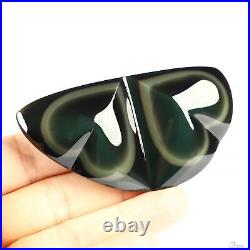 3.3 Rainbow Obsidian Hand Carved Crystal Geometric Solid Sculpture, Healing