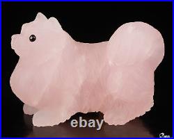 3.3 Rose Quartz Hand Carved Crystal Cat Sculpture, Crystal Healing