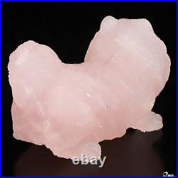 3.3 Rose Quartz Hand Carved Crystal Cat Sculpture, Crystal Healing